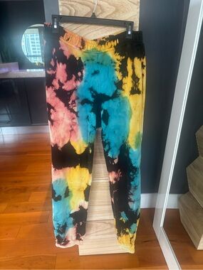 Cotton Citizen Tie-Dye Joggers in Black, Blue, Yellow, Pink